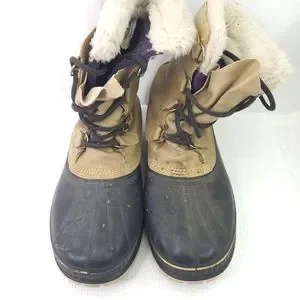 Sorel Duck Boots Canada Wool Lined Lace Up Winter Snow Shoes Size 11 VINTAGE SOREL KAUFMAN WOOL LINER SZ 11 WATERPROOF DUCK BOOTS  main image 2